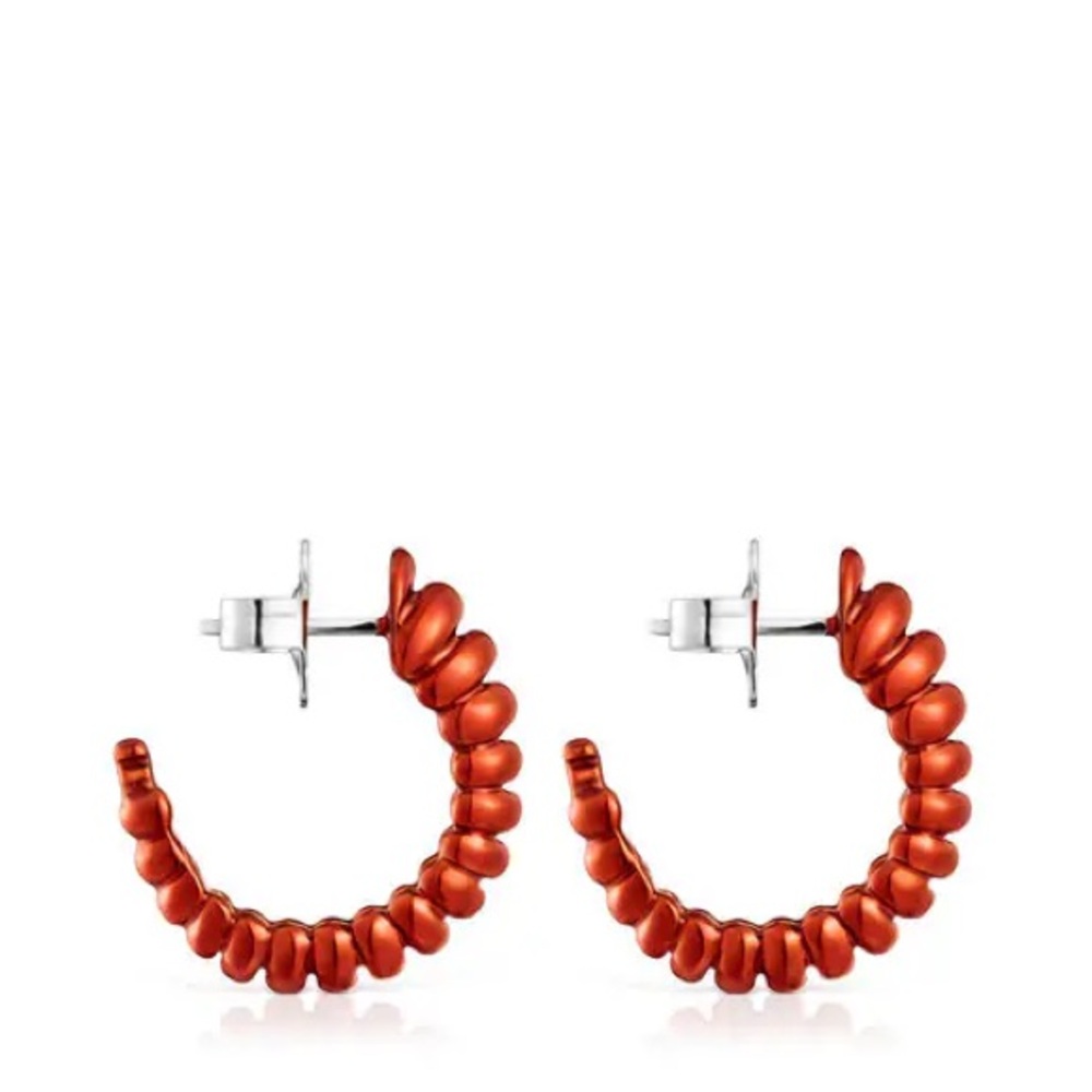 Tous Vibrant Orange Spiral Earrings